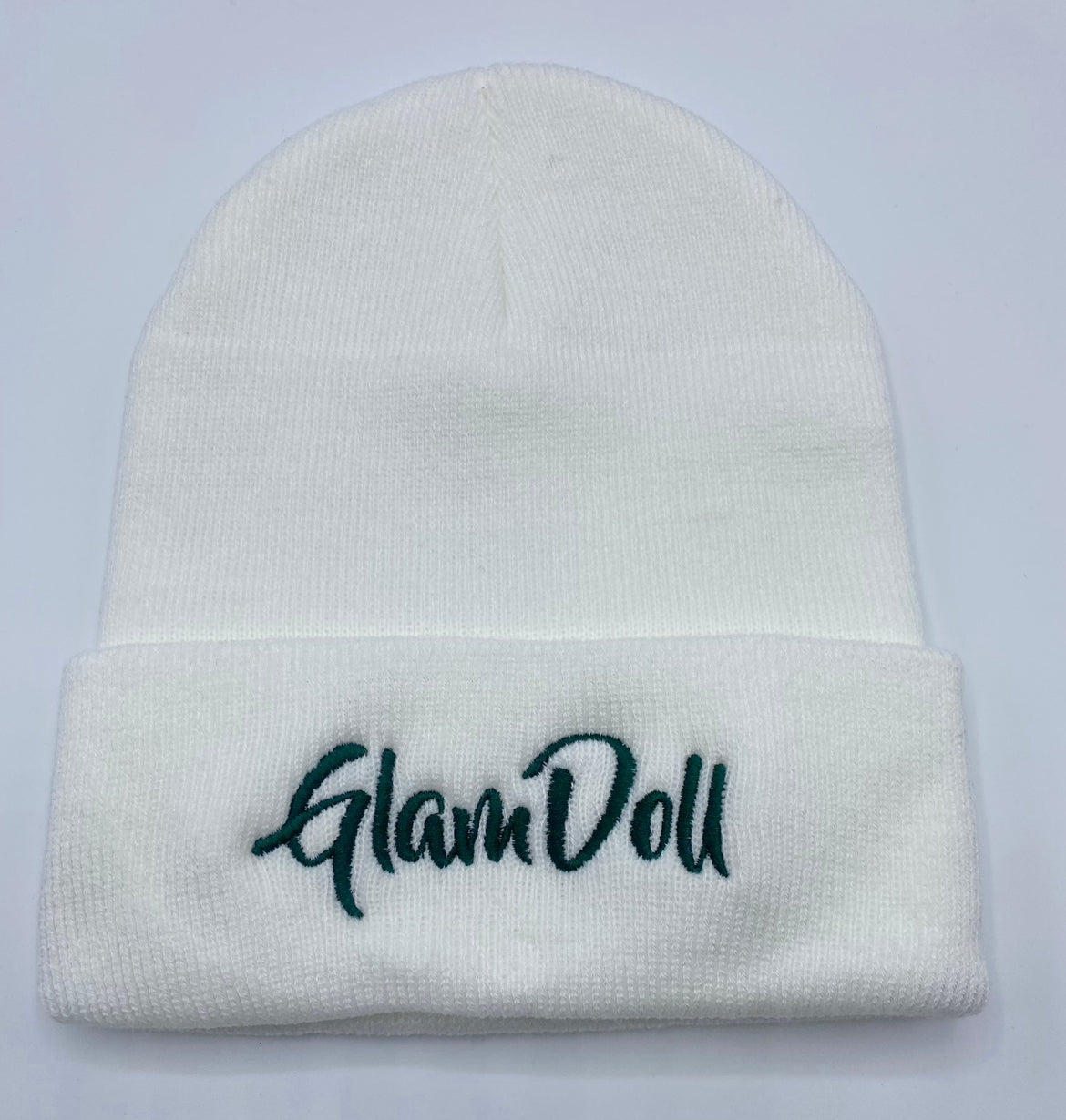 White & Green Beanie