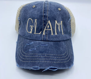 Blue Jean Denim "GLAM" Cap