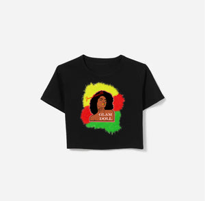 "Juneteenth" Black Crop-Top